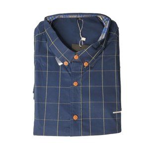 YTD Men's Long Sleeve Plaid Slim Fit Button Down